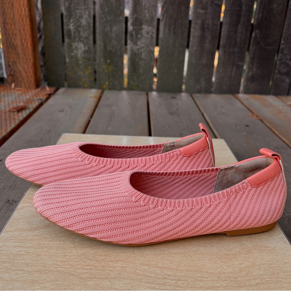 Everlane The Day Glove Reknit Ballet Flats In Coral Pink Sz 9.5